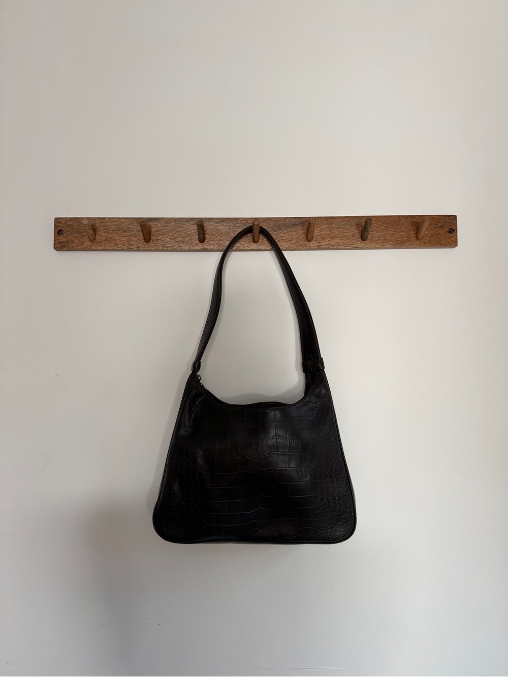 Vintage Nine West Brown Croc Shoulder Bag